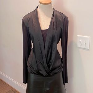 Michael Michael Kors black faux wrap blouse
